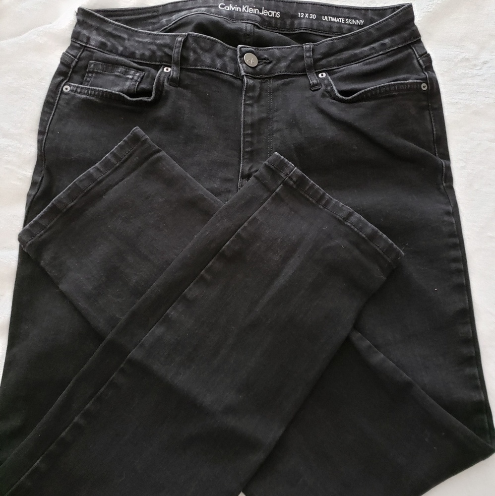Black acid wash Calvin Klein jeans
